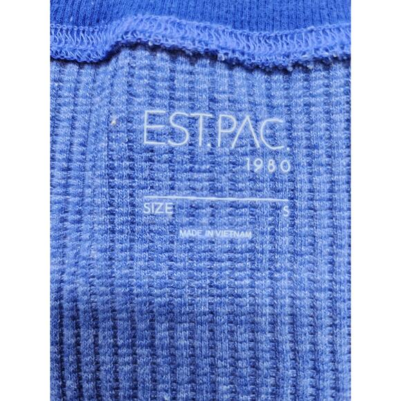 NEW Pacsun Est PAC 1980 Samantha Cropped Waffle Knit T-Shirt Size S Blue Stretch - Picture 5 of 10